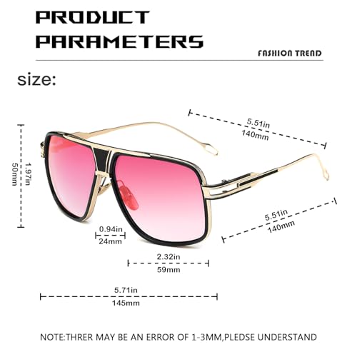 Image of Aviator Sunglasses for Men Retro Fashion Gold Oversized 70s shades | Disco Party Casual Lentes De Sol Hombre Large Big Designer 70s Outfits Sun Glasses Cool Metal Vintage Stylish Tinted Eyewear