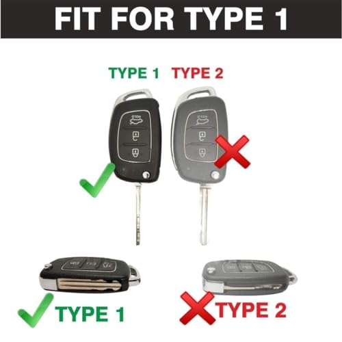 Image of TPU Car Key Cover Black & Golden Compatible for Hyundai I20 Elite, I10 Grand, Old Creta, Xcent, Verna (Hyundai, 3 Button Flip Key)