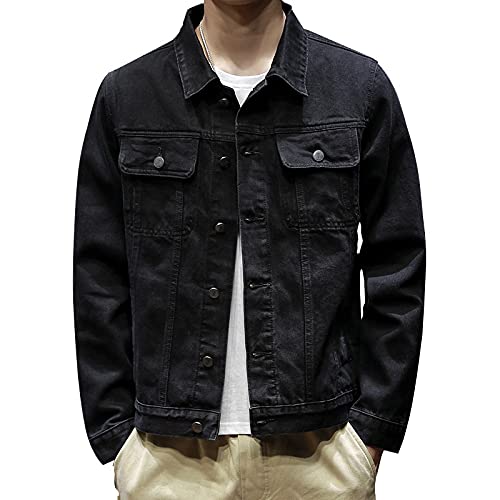 Jeansjacke Herren Tooling - Retro Trucker Cowboy Tops Mantel, Pilot Slim...
