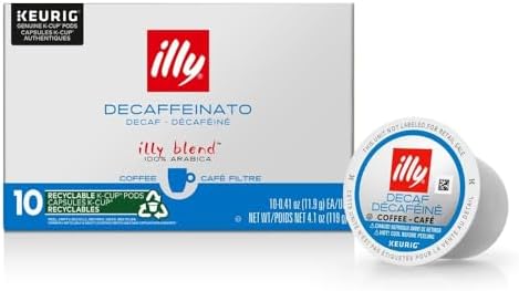 Illy Coffee K Cups - Pods For Keurig Machines – Classico Decaf Roast – Notes of Caramel - Mild, Flavorful & Balanced Flavor - No Preservatives – 10 Count