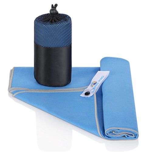 Microfiber Towel for Sport and Outdoor - Antibacterial, Quick Dry, light weight and Super Absorbent. Perfect for sport and outdoor activities, swimming, hiking, camping, yoga, beach and running