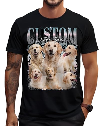 Custom Dog Shirt – Vintage 90s Bootleg Rap Tee with Personalized Pet Face, Dogs Mom Dad Gifts, Funny Dog Lovers Present, T-Shirt, Sweatshirt, or Hoodie, S–5XL, Great for National Pet Day, Christmas
