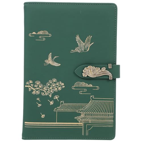 NOLITOY Bloc de Notas A5 Estilo Retro Cubierta de Pu Color Verde Algas, 365 Páginas para Reuniones, Cuaderno Diario de Oficina y Estudiantes, Libro de Notas Engrosado Práctico y Portátil