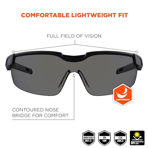 Image of Ergodyne Skullerz Dellenger Anti Scratch Safety Glasses with Adjustable Temples, Anti Fog, z87