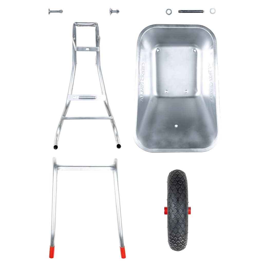 Gecheer Carretilla 90 L 150 kg Acero galvanizado y plástico,Carretilla de Transporte Ligera, cómoda y Plegable