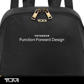 TUMI Mochila feminina Just In Case, Preto/dourado, One Size