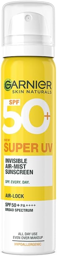 SuperUV Invisible Air Mist Sunscreen SPF50 PA++++ UVA/B for Broad Spectrum Application over Makeup Sunscreen Spray No White Cast For All Skin Types Lightweight For Men & Women 75ml