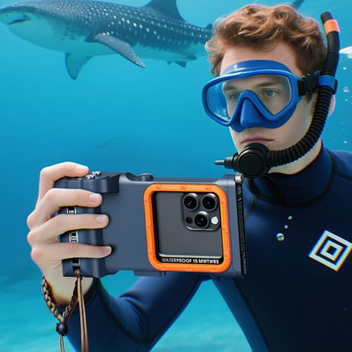 Towevine 2026Waterproof Phone Case, Underwater Snorkeling Diving Case for Phone 16/15/14/13/12 Pro Max Galaxy S25/S24/S23 Ultra, Professional Scuba Dive Housing for Underwater Photo & Video（Blue） by Towevine - Used condition - Image 7
