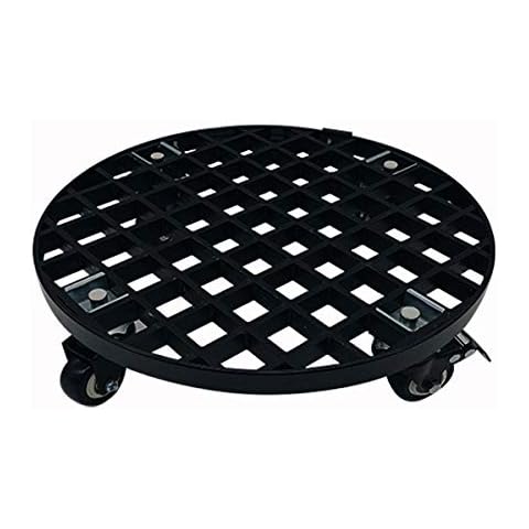 Round GFRP Plant Pot Trolley Large Plant Pot Mover Dolly Garden Flower Pot Stand on Wheels Heavy Duty Plant Pot Caddy on Wheels Plant Pot Saucers with Wheels Outdoor and Indoor,Black,21 Cover