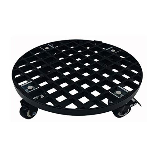 Transportadores de Macetas, Base con Ruedas para Macetas, Soporte para Macetas con Ruedas Redondo, Soporte para Macetas Exterior GFRP, Base con Ruedas Carga Pesada,Negro,33 Cover