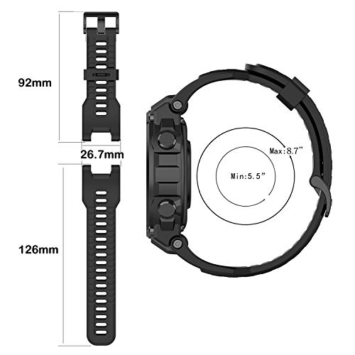 Aggdsh Compatible With Amazfit T-Rex Watch Bands,Silicone Replacement Band Straps Accessories Fit For Amazfit T-Rex, Amazfit T-Rex Pro Smartwatch (Red/Black) #TOP6