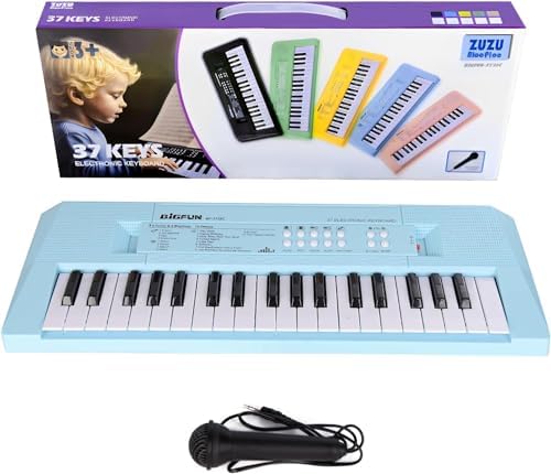 Kids Piano Keyboard, 37 Keys Portable Music Keyboard Early Learning Educational Electronic Music Piano Instrument Toys for 3 4 5 6 Year Old Boys and Girls (Blue) Kids Piano Keyboard, 37 Keys Portable Music Keyboard Early Learning Educational Electronic Music Piano Instrument Toys for 3 4 5 6 Year Old Boys and Girls (Blue)