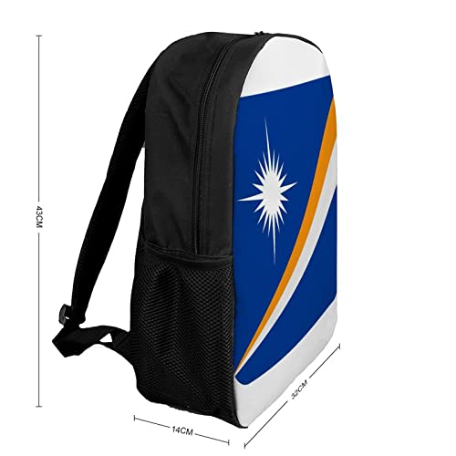 Marshall Islands Flag Backpack with Adjustable Straps, Suitable for Travel Picnics Activities2