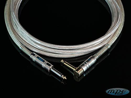 MPE - Super profesjonalny kabel do instrumentów i pedałów z efektem 5mt Wyprodukowano we Włoszech złącze mono o kącie 90° D. 6,3mm i prosty Jack D. 6.3mm mod: G102TA-5 metrów