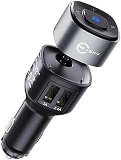 Bluetooth Receiver for Car, 3.5mm Aux Bluetooth Car Adapter, Esky Bluetooth 5.1 Wireless Car Audio Stereo Kits with Hands-Free Call, Dual USB Ports Car Charger