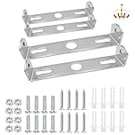 4 Pack Ceiling Light Brackets, Stainless Steel 100mm & 110mm Pendant Light Fitting Kit with Screws, Universal Light Fixture Mounting Bracket for Chandelier, Wall Sconce, Home & Office Installation