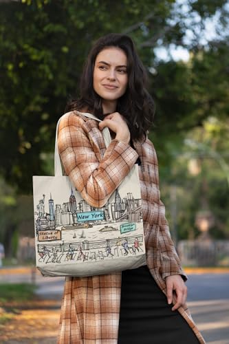 Image of Cities Around the World Artwork Tote Bag Series- Designed in the USA, 17 inchx14 inch, Double Sided Print, Souvenir & Gift