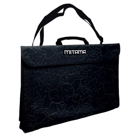 Memotak Mitama - Valigetta in Tessuto con Tracolla, Scuola e Tempo Libero, Fogli A4 e A3, Resistente e Rinforzata, Colori Assortiti (Black Craks) 2024