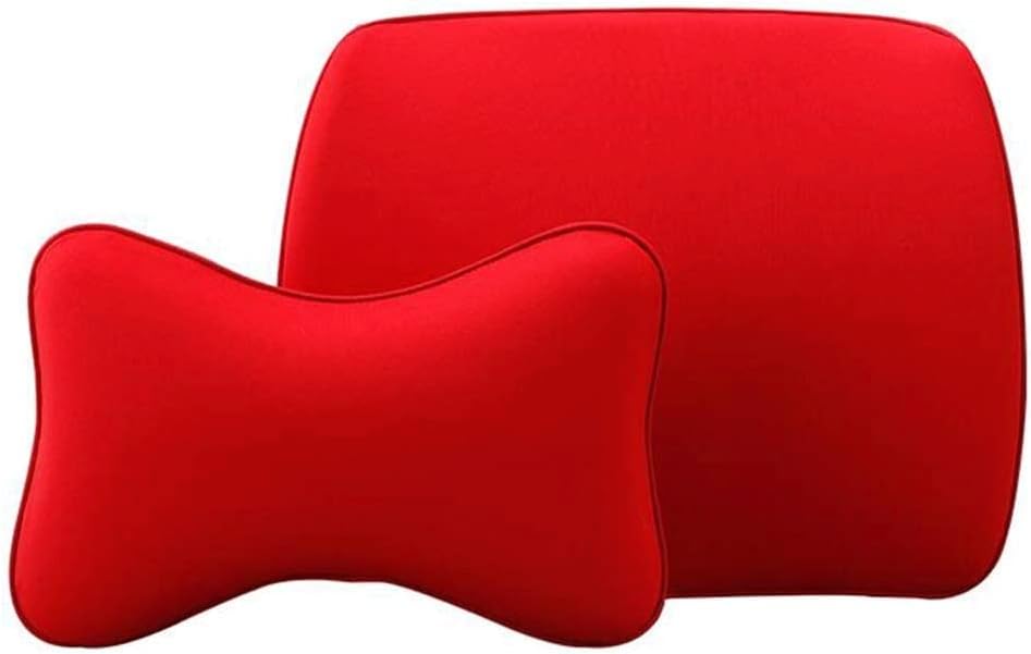 Lumbar Pillow-Car Waist Cushions Waist Memory Foam Seat Support Cushion Four Seasons Car Headrest Lumbar Suit(White-Dinosaur Doodle4)