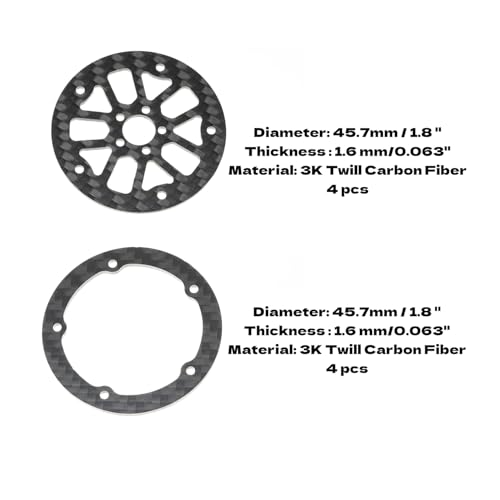 RampCrab 1,8\ (46 mm) Super Wheels, Beadlock-Felgen aus Kohlefaser, passend für SCX24, TRX4M, FCX24, FCX24M, CR18P, Stil I