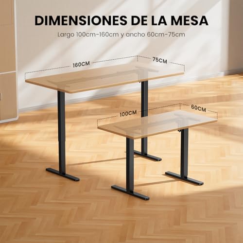 Miniatura 3 de Ergear Marco De Escritorio Eléctrico De Pie De Altura Ajustable, Patas De Mesa De Hasta 47.2 Pulgadas, Marco Ergonómico Para Estación De Trabajo