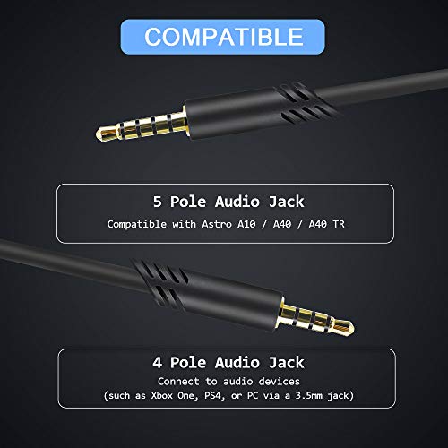 Cable compatible con Astro A40 de 2m con control de volumen cable de silencio en línea 2
