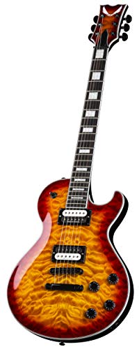 Dean Thoroughbred Select Quilt Top Electric Guitar, Trans Cherry Sunburst