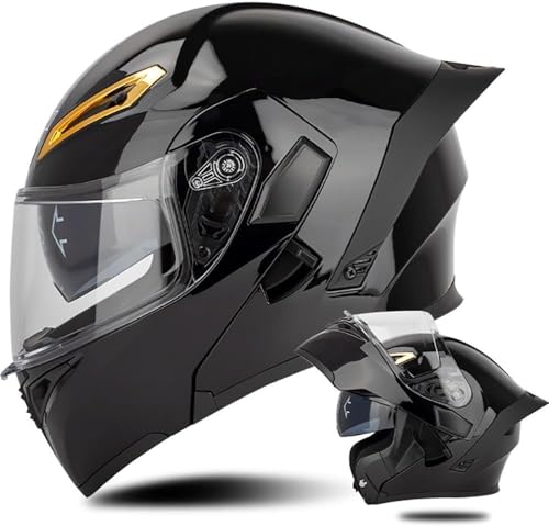 Casque moto modulaire double visière XXL noir mat pour route et motocross