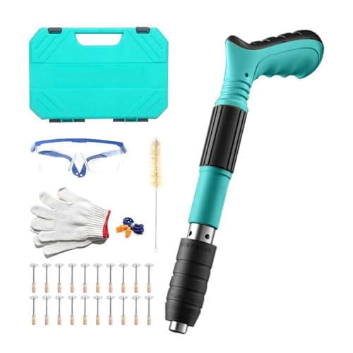 Image of Nail Gun Kit, 5-Speed Adjustable Manual Steel Stapler, 20 Pcs Nails Included, Portable Wall & Wood Fastening Tool, Concrete & Wall Anchor Slotting for Home & DIY Projects