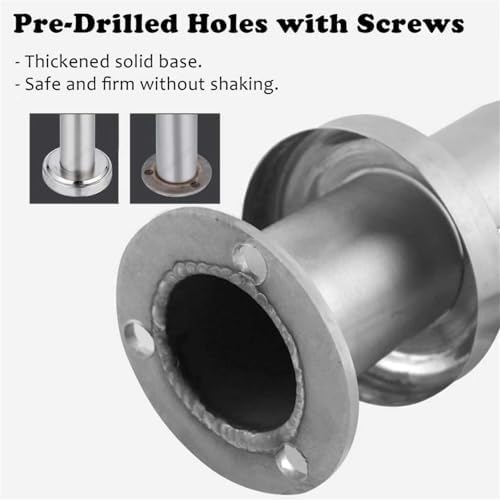 Stainless Steel Round Glass Railing Post, 40in Height Glass Stair System for Atrium Dividers, Durable Pillar Clamps for Modern Interiors, C-Corner Design