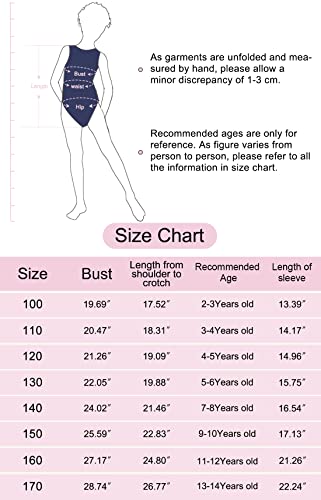 DAXIANG Gymnastics Leotard for Girls Stripe Starry Sky Long Sleeves Athletic Unitard 2-15 Years
