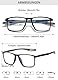 Lanomi Mode Kurzsichtige Blaulichtfilter Brille Rechteckig TR90 Rahmen Flexibel Leichte UV400 Schutz Outdoor Myopia Brillen für Damen Herren Schwarz Rahmen Grau Arm -3.5
