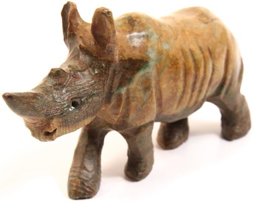 Baskets of Africa Fair Trade Zimbabwe African Shona Sculpture Striding Rhino 3-4 Across, CM001R 28840
