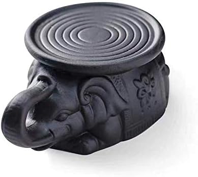 Handmade Chinese Yixing Elephant Teapot Holder, Zisha Purple Sand Teapot Pad, Tea Tray Decor, Black