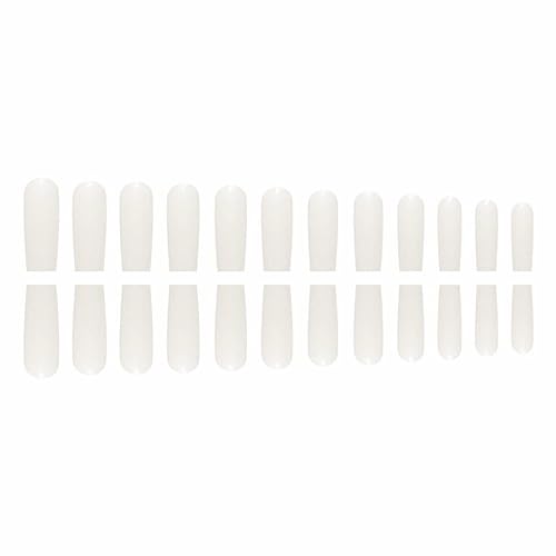 Miniatura 4 de MISUD Uñas postizas cuadradas a presión, largas y cuadradas, brillantes, con pegamento, color azul de verano, uñas acrílicas degradadas con mariposa