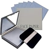Blotting Paper for Oily Skin, with Mirror & Puff - Absorbs Oil, Bamboo Charcoal Oil Blotting Sheets for Face, Portable for Skin Tending & Makeup, for Wen Women，200 Sheets