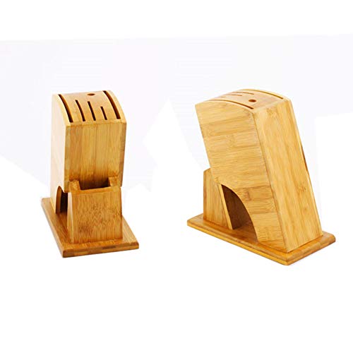 Wood Knife Block Bamboo Shelving Versatile Kitchen Ventilation Knife Holder Kitchen Knife Rack #TOP3