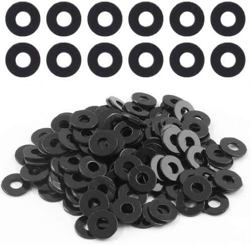 Bivethoi M4 Nylon Washer, Black, 4mm ID 10mm OD 1mm Thickness, 150pcs