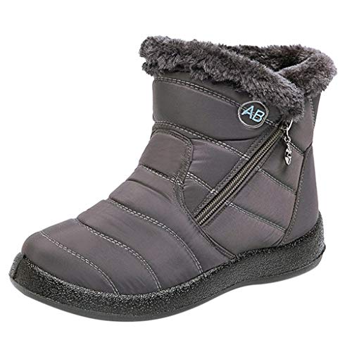Bottes de neige imperméables pour femmes avec fermeture éclair latérale, marche et extérieur