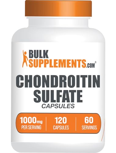BulkSupplements.com Chondroitin Sulfate Capsules - Nutritional Supplement Chondroitin Sulfate 1000 mg - Gluten Free 2 Capsules per Serving 120 Count (Pack of 1)
