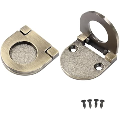 Coufce 2 Pack Recessed Pull Ring Handles Bronze Hidden Recessed Type Drawer Mount Handle Deck Cabinet Flush Ring Sliding Door Pull Handle Recessed Furniture Grip（with Screws） Cover