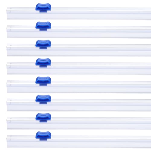 PATIKIL 8pcs Plastic Wrap Cutter, 17in Plastic Wrap Slide Cutter Snap Card Slot Installation Replacement for Aluminum Foil Wax Paper Parchment Paper Wrap Dispenser, Blue