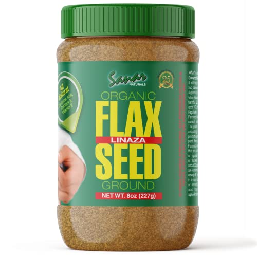 Organic Ground Flaxseed, 8 oz - Great Source of Omega 3,6,9, Dietary Fibers, Lignans, and Protein, Weight Management and Diet Support, Non-GMO, Gluten Free (Original Flaxseed)