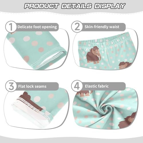 Cute Mammoth Girls Leggings,Workout Leggings for Girls Toddler Athletic Legging Size for 3-10T3