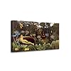 “De droom” door Henri Rousseau Schilderij Canvasafdrukken Voor Muur Foto’s Thuis Woonkamer Decoratie Moderne Keuken Muurkunst voor Slaapkamerdecoratie Kunstwerk (55x88cm22x35inch, ingelijst)