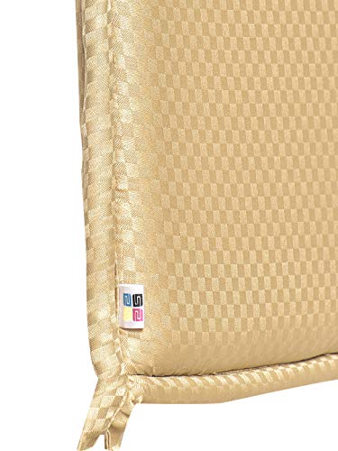 Image of Swayam Pure Cotton Reversible Chair Set Pads with Loops 16X16 | Machine Washable Chair Pad Set of 3 | Indoor Square Cushion Seat Or Chair Pads