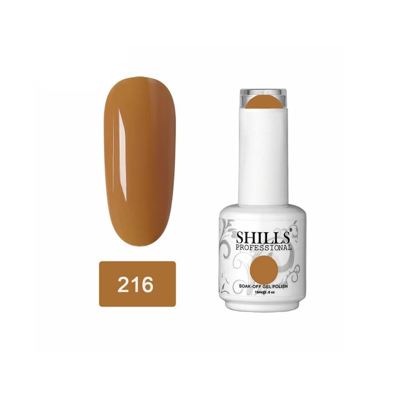Image of SHILLS PROFESSIONAL UV /LED Soak Off Gel Polish (Gel Nail Polish) Nail Art Nail Polish Color Shade 216, Glossy Finish, 15ml