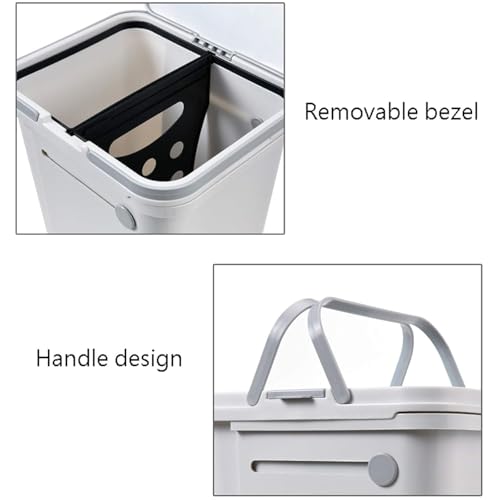 DZYHFCO Abfalleimer, skalierbar, Sortierung, Mülleimer, Haushalt, großer Mülleimer mit Deckel, Push-Pull-Abdeckung, verschließbarer Mülleimer, Kunststoff, Sortierung, Mülleimer – Bild 4