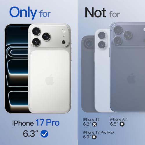 Image of JETech Magnetic Matte Case for iPhone 17 Pro, Frosted Clear | Compatible with MagSafe, Translucent Frosted Soft TPU Cover, Anti-Yellowing, Anti-Fingerprint, Shockproof