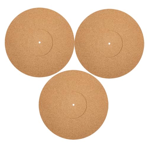Cabilock 3pièces Tapis De Tourne-disque Liège Tapis De Table Antistatique Pour Disques Vinyle Pour Platine